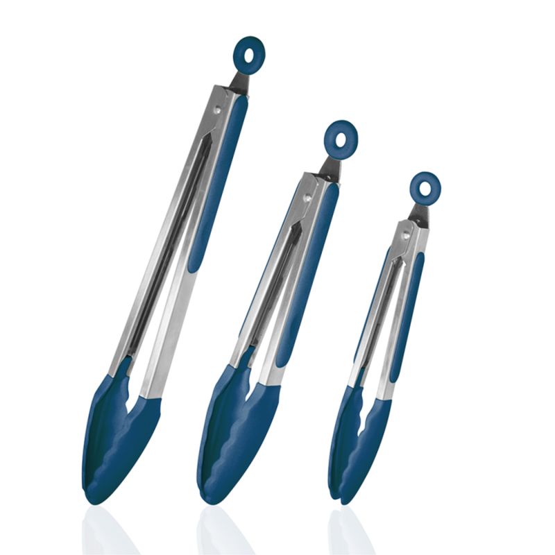 FTA - Set 3 Pinzas Acero Silicona Azul FTA