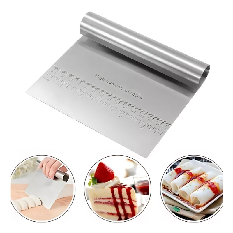 BELIDASHOP - Espátula Metalica De Tortas Scraper Cortador Masas 22cm