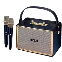 GENERICO - Parlante Retro Karaoke 2 Microfonos