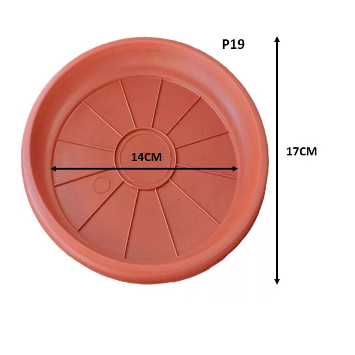 GENERICO - Pack 20 Plato Base Macetero Redondo Interior 14 Cm N°19