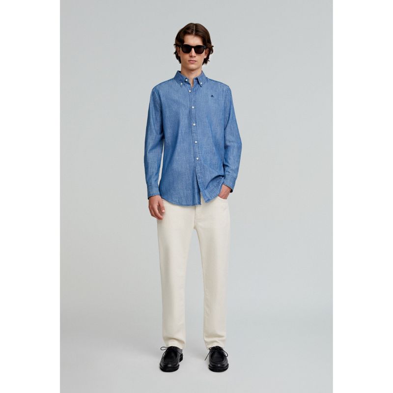 SCALPERS - Camisa Denim Calavera Cuello Botones