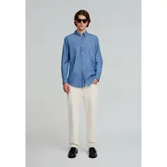 SCALPERS - Camisa Denim Calavera Cuello Botones
