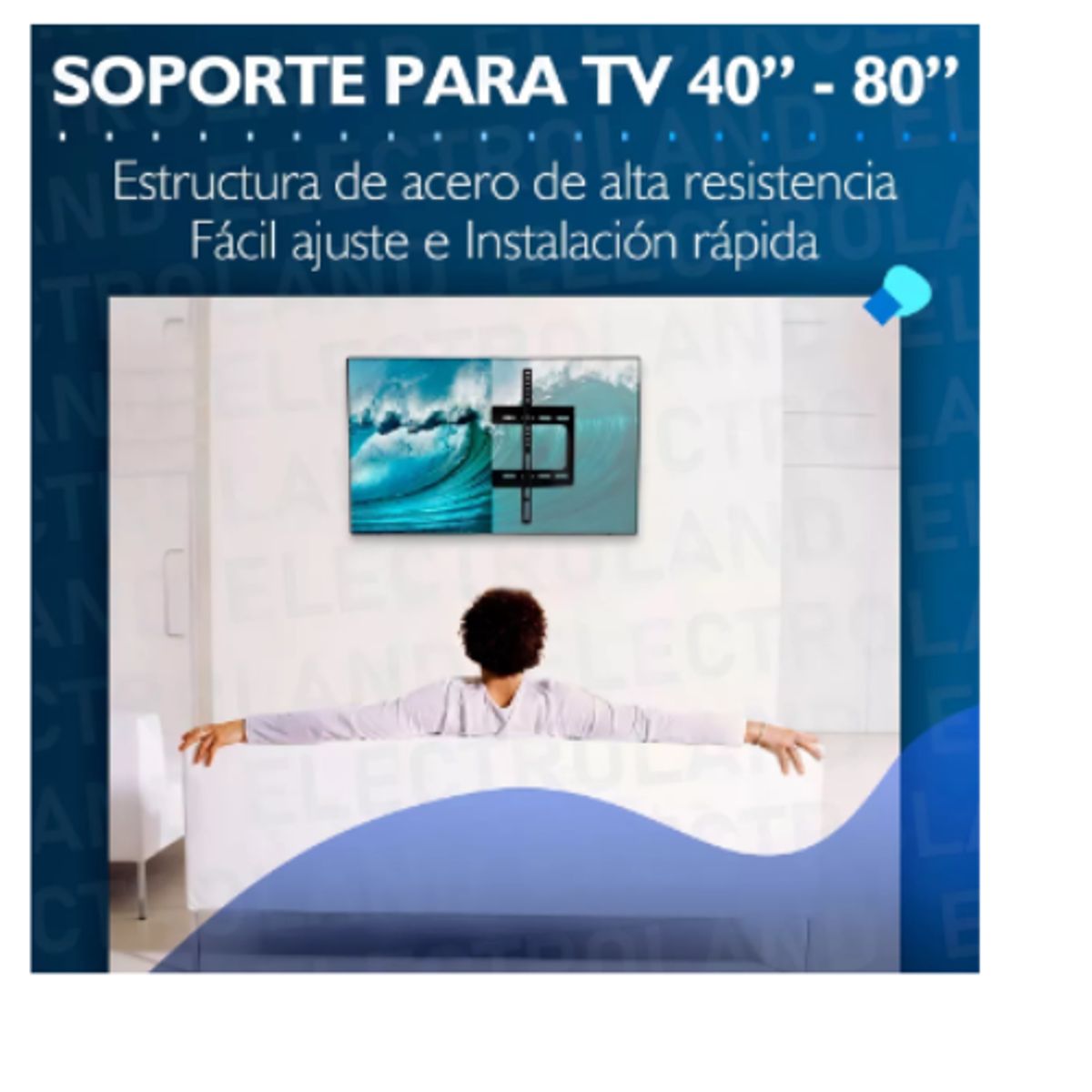 GENERICO - Soporte Tv Led Lcd 40 A 80 Pulgadas Fijo Pared Soporta 75kg