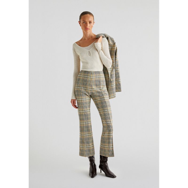 SCALPERS - Pantalón Ankle Flare Cuadros