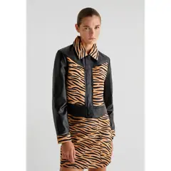 SCALPERS - Chaqueta Piel Detalle Cebra