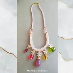 GENERICO - COLLAR BRISBANE CUARZO ROSA MARIEL TERRAZAS JOYAS