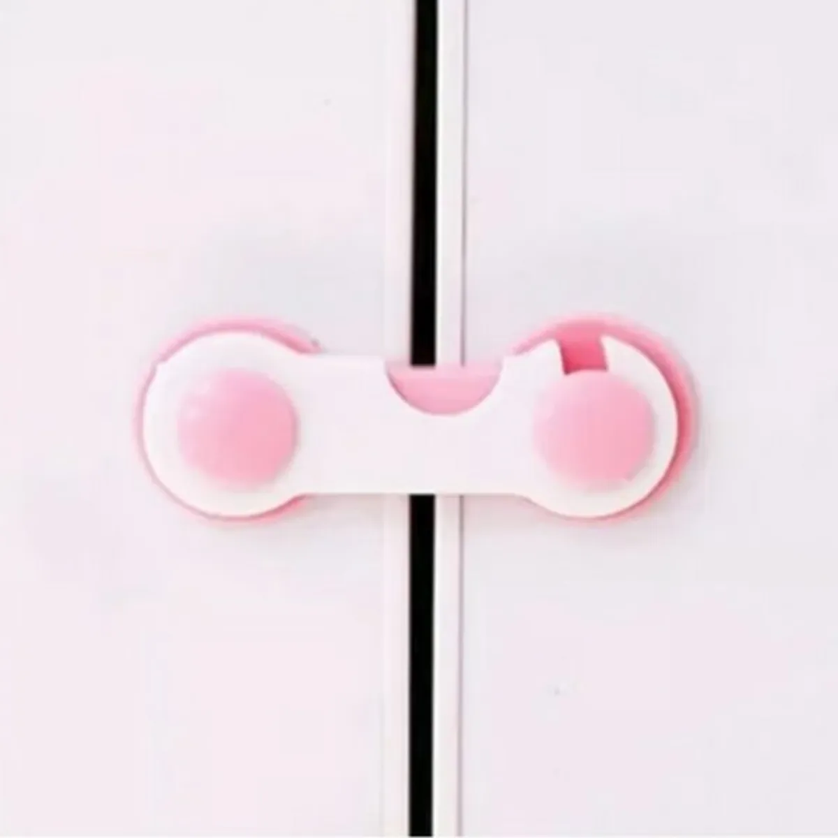 GENERICO - Pack 2 Set (4Unds) Traba Bloqueo Puertas Cajon Bebes Rosado