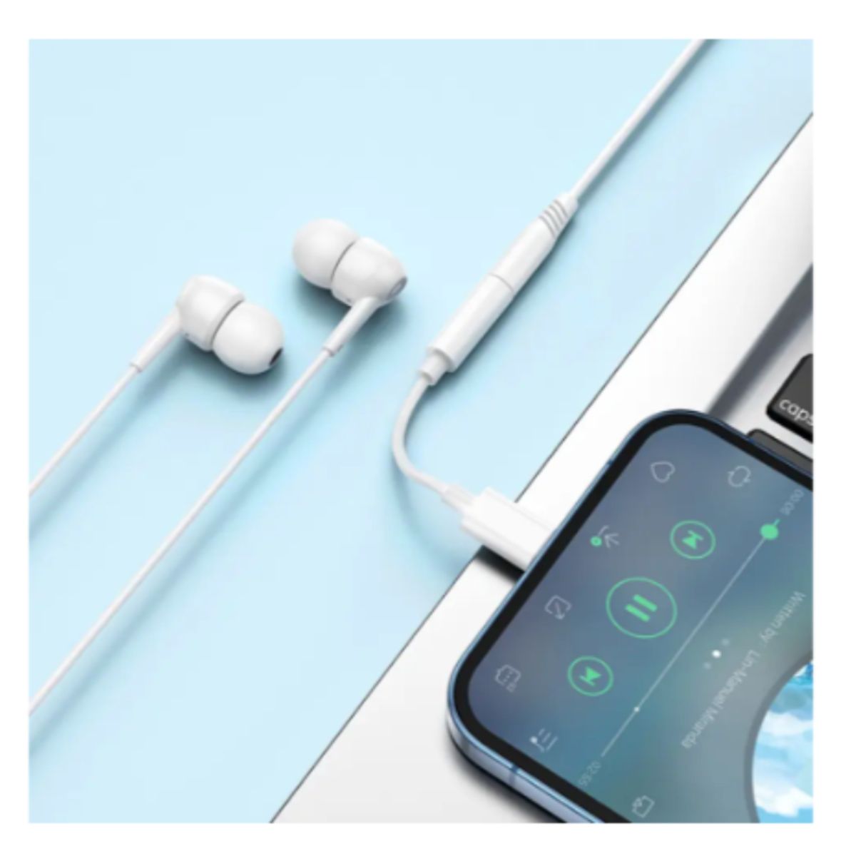 GENERICO - Adaptador Borofone BV21 de audio para iphone a auxiliar 3,5 mm