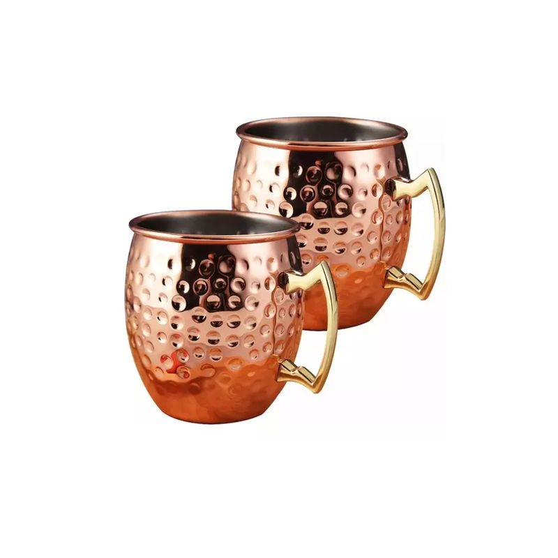 GENERICO - Vaso taza de cobre Juego 2  Moscow Mule Cocktail 500ml