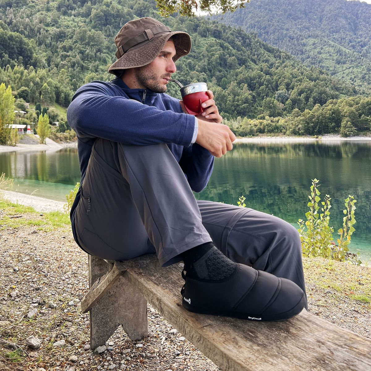 KANO - Pantuflas Outdoor Unisex Impermeables con Memory Foam Negro