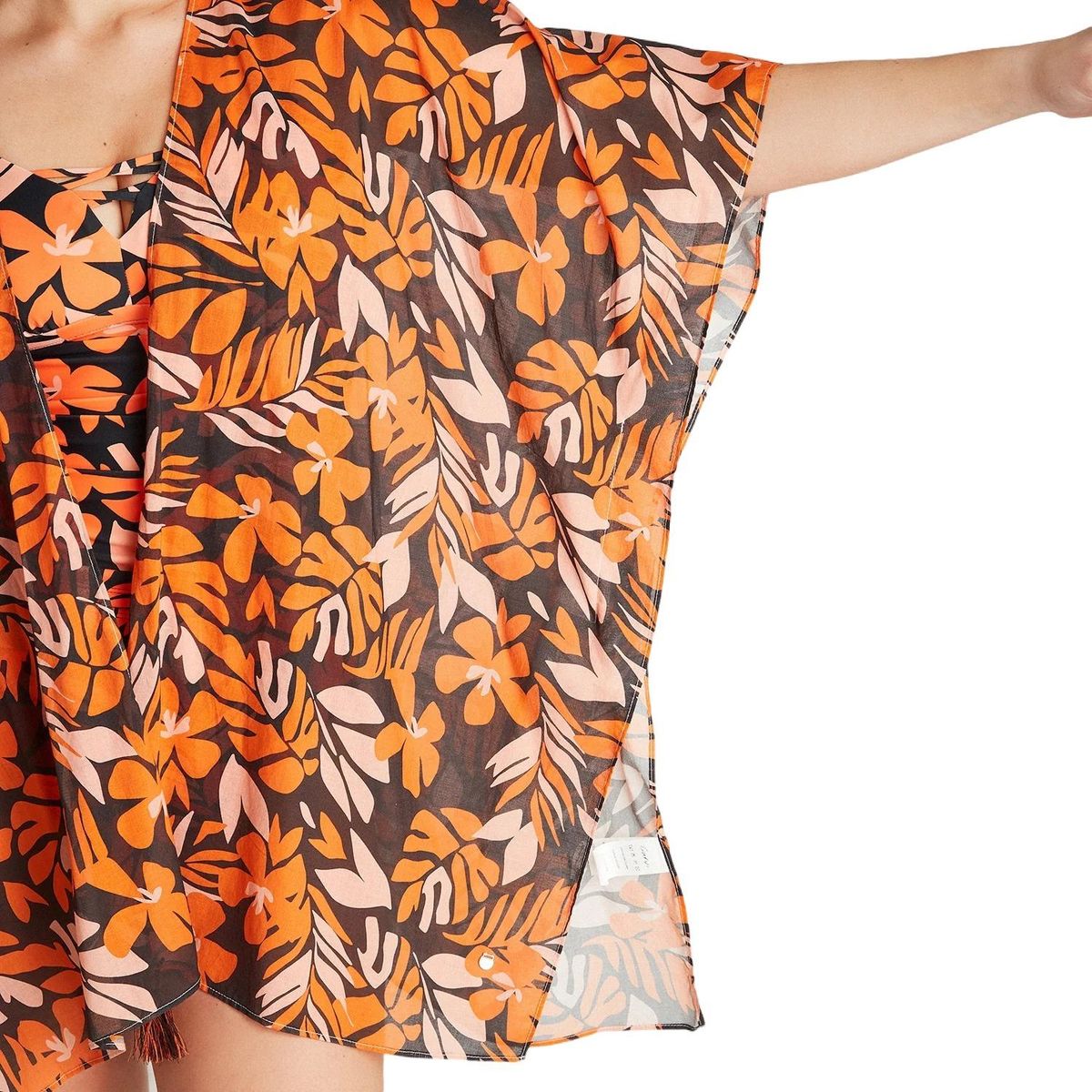 CURVI - Salida De Playa Estampada Naranjo