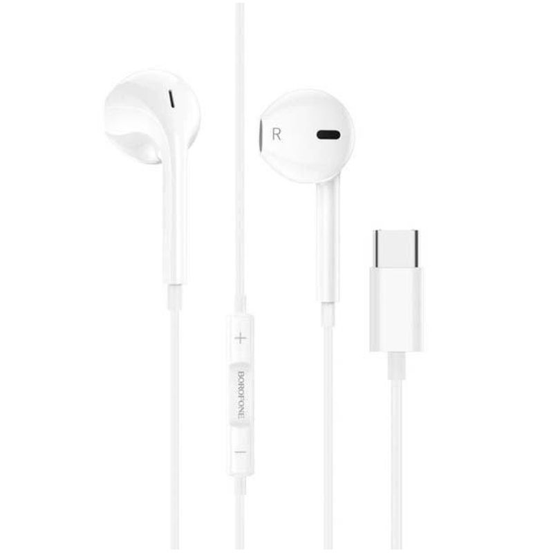 GENERICO - Audifono con cable Borofone BM80 USB-C blanco