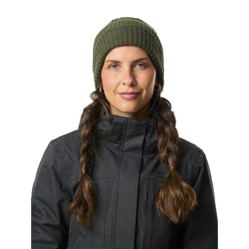 KIVUL - Gorro Beanie Waffle Unisex Verde Con Beige