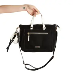 LORENZO DI PONTTI - Cartera Con Asa Textura Suave Negro
