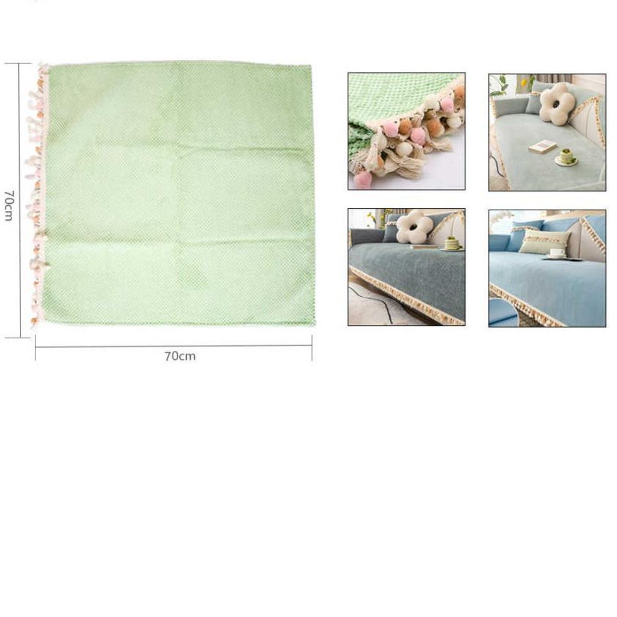 GENERICO - Colcha Sofa Verde 70x70cm