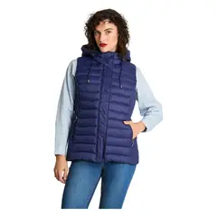 CURVI - Parka Basica Sin Mangas Azul