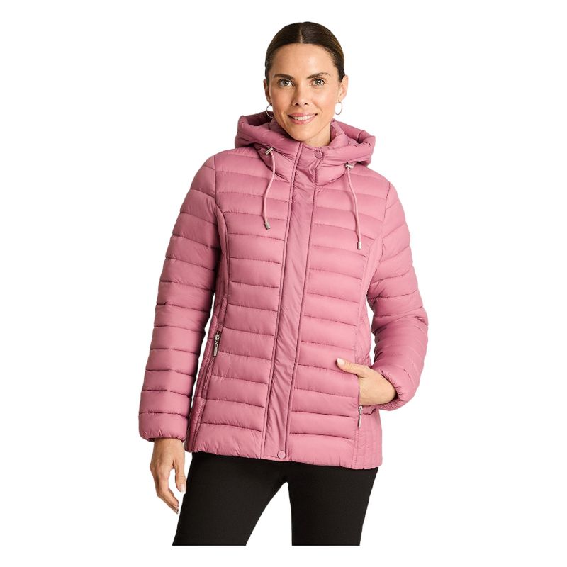 CURVI - Parka Manga Larga Basica Corta Rosado