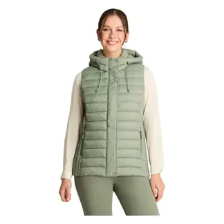 CURVI - Parka Basica Sin Mangas Verde