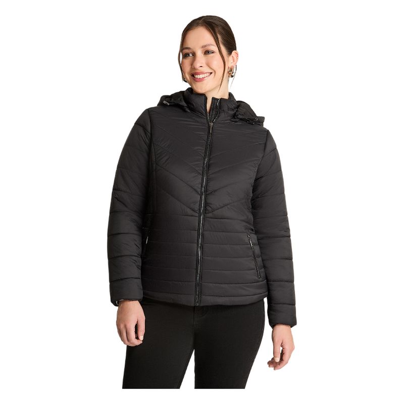 LORENZO DI PONTTI - Parka Corta Manga Larga Gruesa Negro