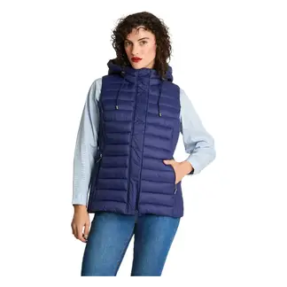 CURVI - Parka Basica Sin Mangas Azul