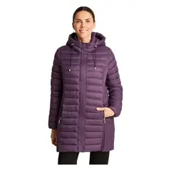 CURVI - Parka Manga Larga Basica Larga Morado