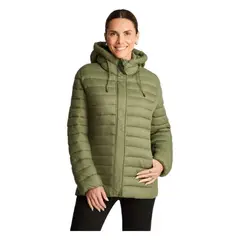CURVI - Parka Manga Larga Basica Corta Verde