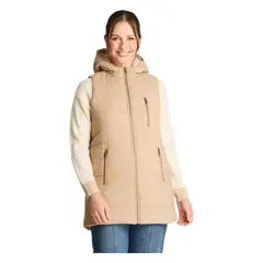 CURVI - Parka Sin Mangas Moda Camel