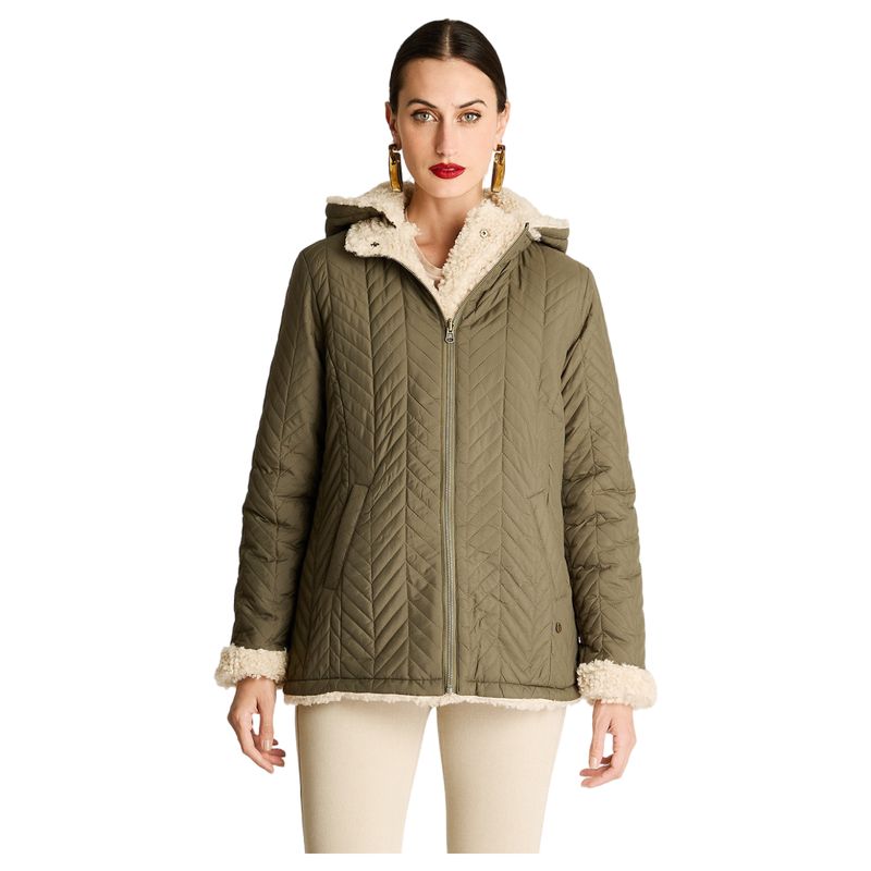CURVI - Parka Quilted Reveresible Verde