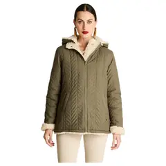 CURVI - Parka Quilted Reveresible Verde