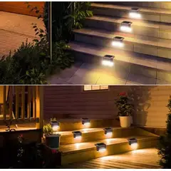 GENERICO - Kit 4 Luces Solares Patio Jardín Para Escalera Y Muros Color Negro