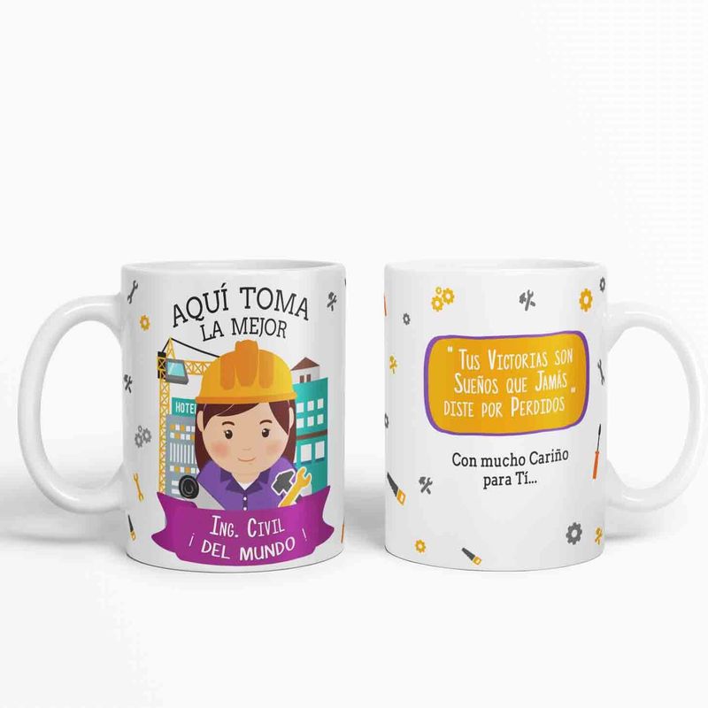 GENERICO - Taza aquí toma la mejor Ing Civil del mundo D66
