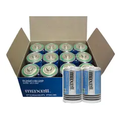 MAXELL - Pack 12 Pilas Tipo D Carbon R20