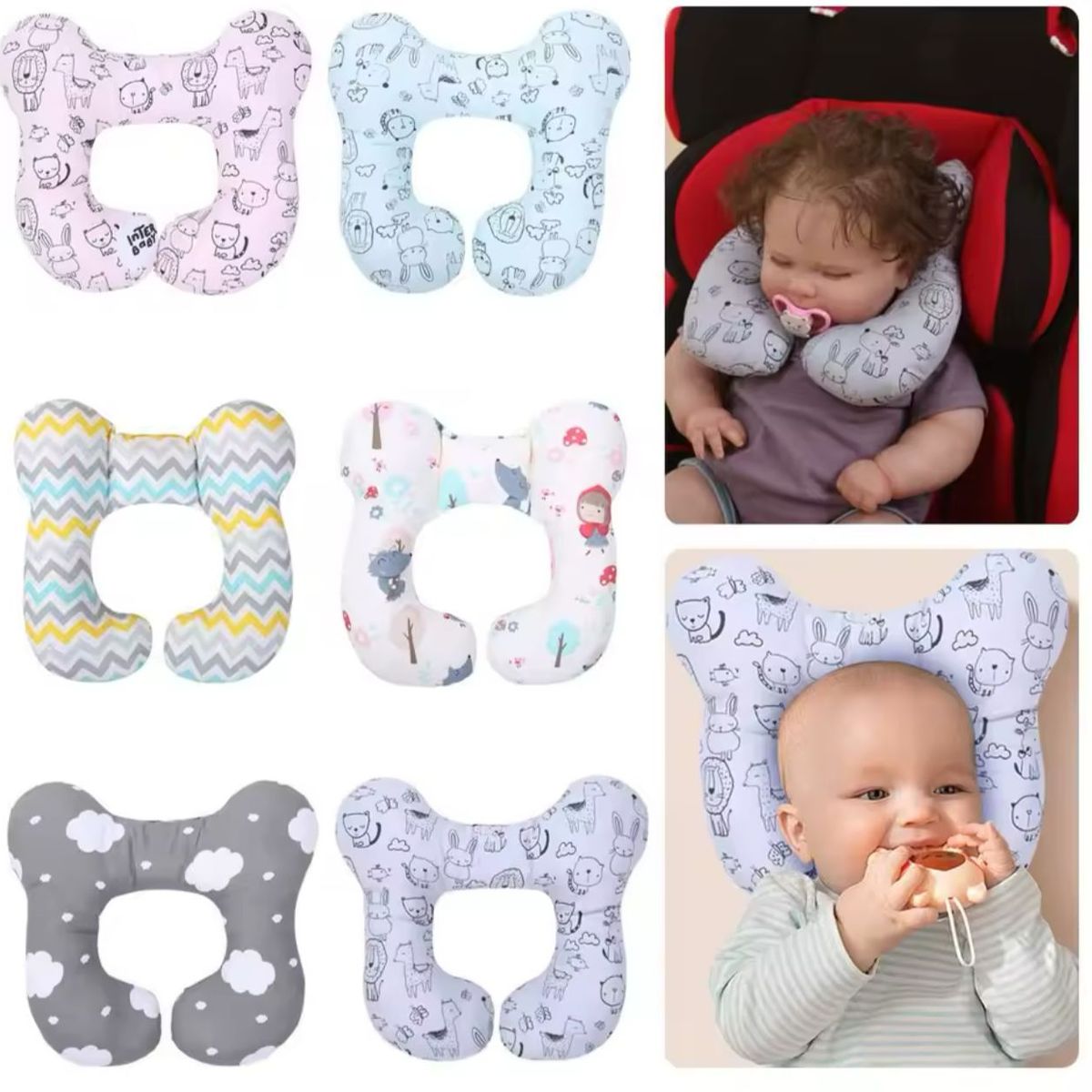 GENERICO - Cojin Cuello Almohada Para Bebe Coche O Silla Auto Viajes