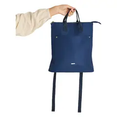 CURVI - Mochila Con Bolsillo Frontal Azul