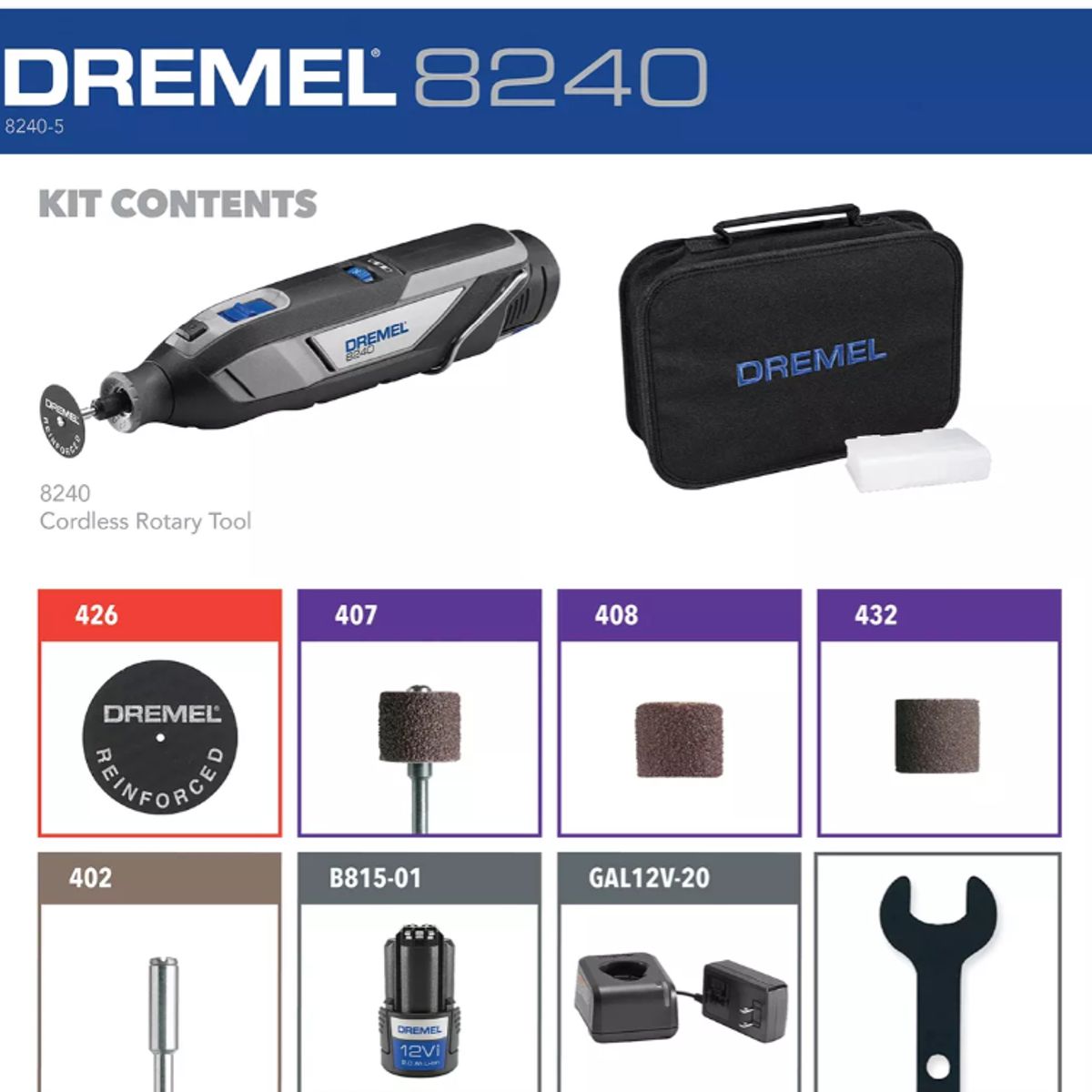 DREMEL - Kit De Herramientas Rotativas Dremel 8240-5, 12 V, Inalámbri
