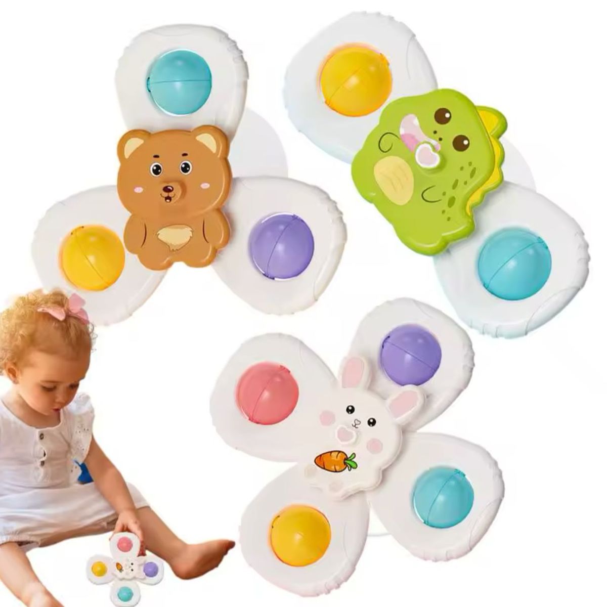 GENERICO - Juguete Baño O Ducha Spinner Giratorio 3 En 1 Bebe