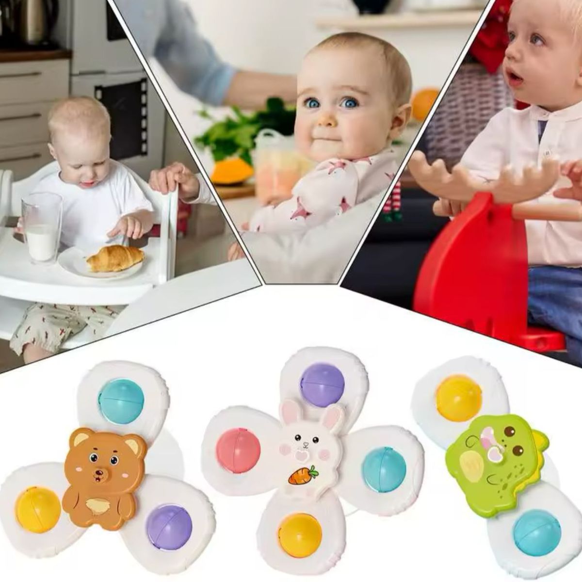 GENERICO - Juguete Baño O Ducha Spinner Giratorio 3 En 1 Bebe