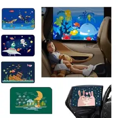 GENERICO - Cortina Parasol Infantil Para Auto Con Iman Astronauta