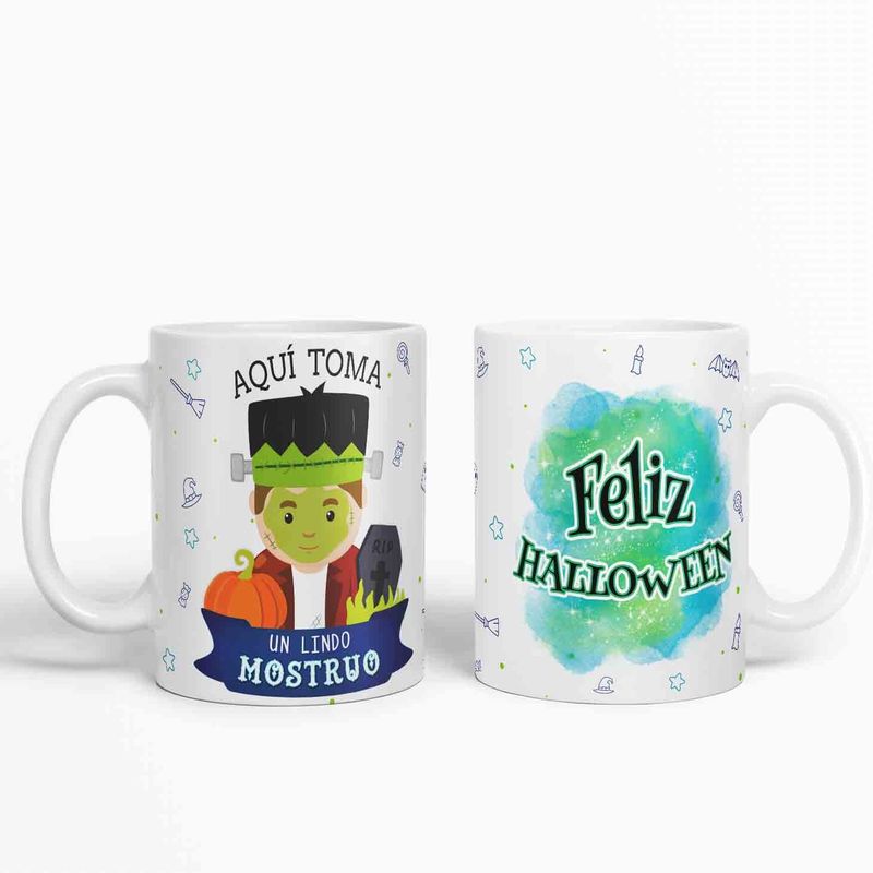 ESTAMPA MANIA - Taza aquí toma un Lindo Monstruo D72