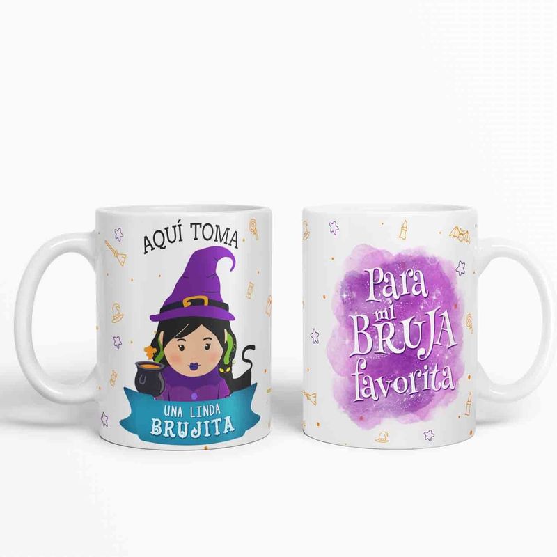ESTAMPA MANIA - Taza aquí toma una Linda Brujita D73