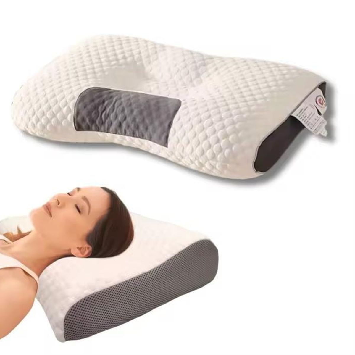 GENERICO - Almohada ergonómica ortopédica alivio cuello cervical
