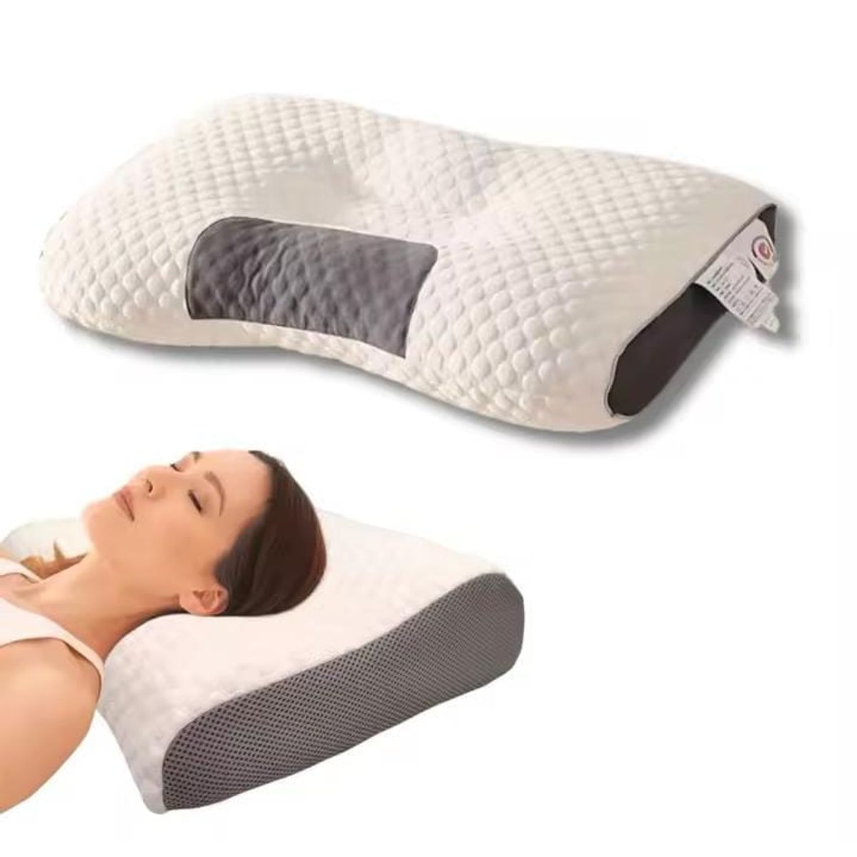 GENERICO - Almohada ergonómica ortopédica alivio cuello cervical