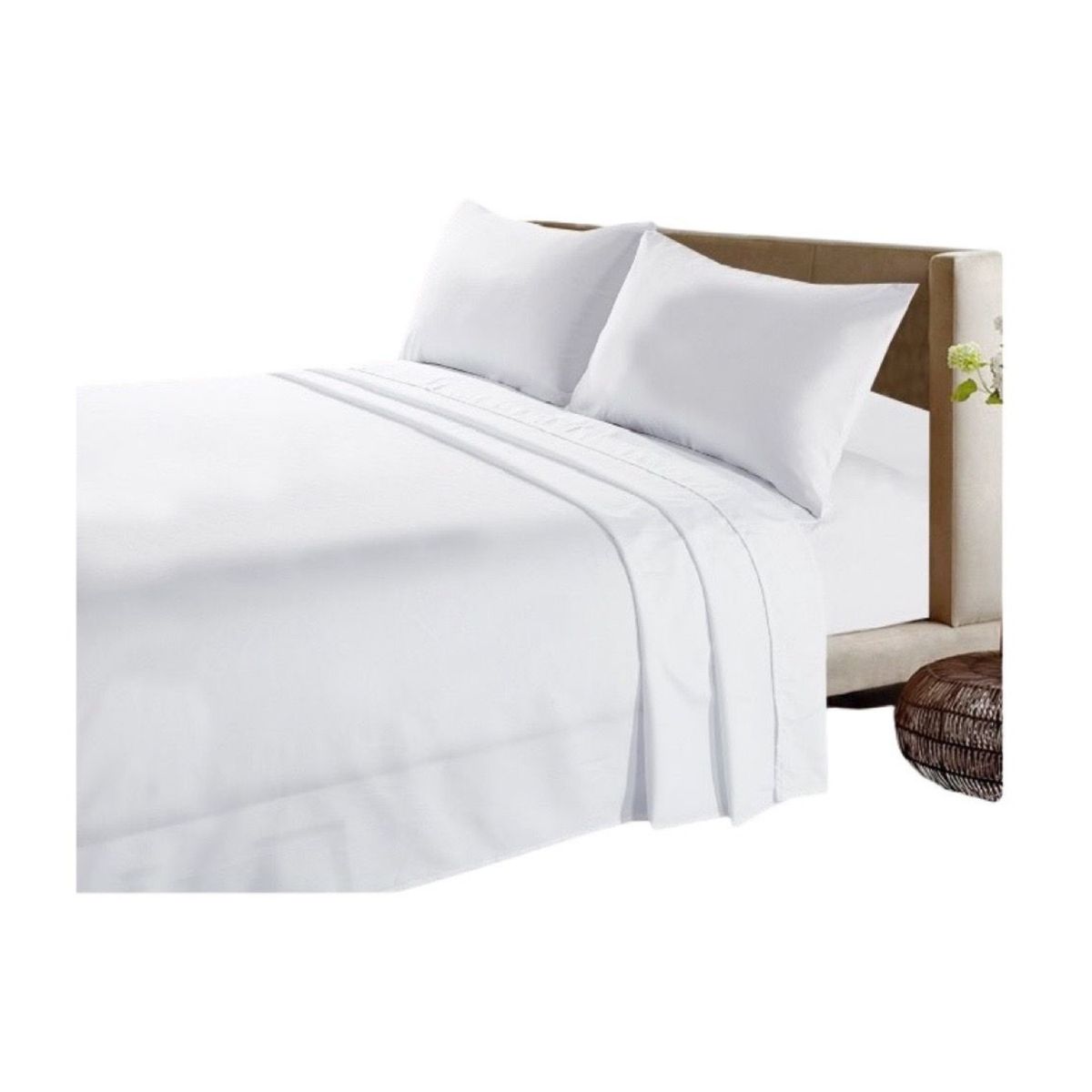 GENERICO - SABANAS 200 HILOS 2 PLAZAS BLANCO