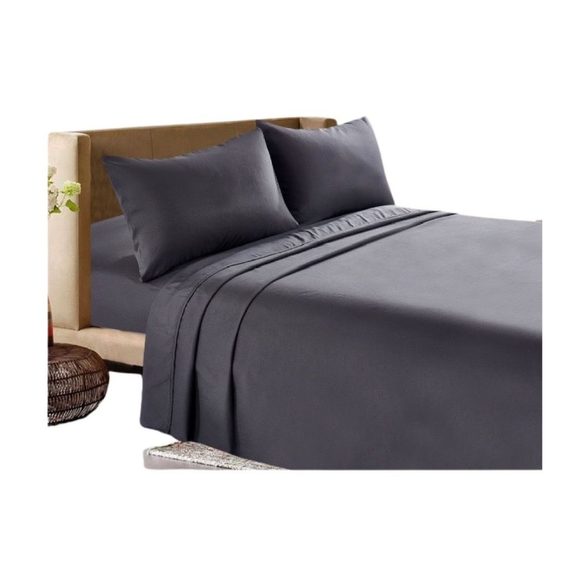 GENERICO - SABANAS 200 HILOS KING GRIS OSCURO