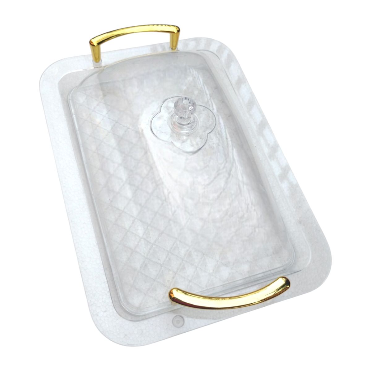 GENERICO - Bandeja Rectangular con Tapa - Transparente