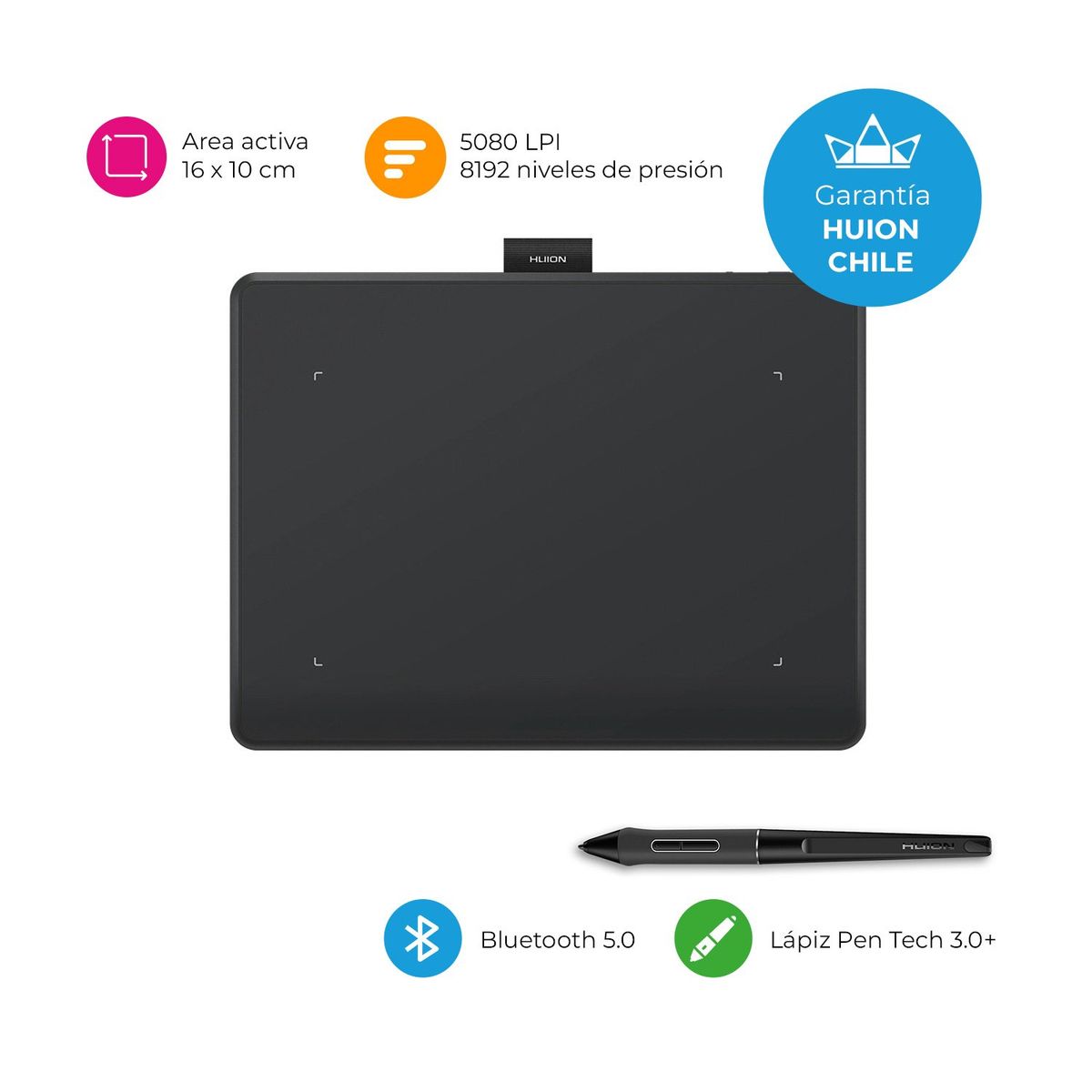 HUION - Tableta Gráfica Digitalizadora Inspiroy Frego S Bluetooth - TG