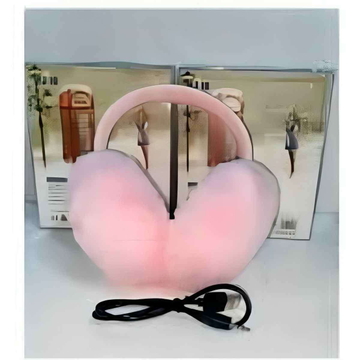 GENERICO - AUDIFONO DIADEMA CON OREJERAS FELPA - ROSA