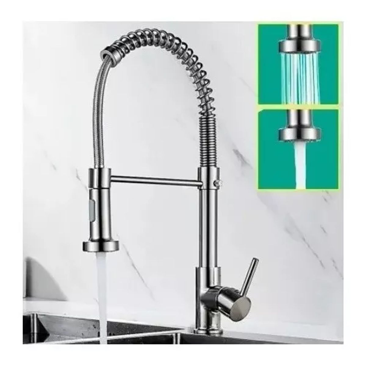 GENERICO - Grifo Llave Lavaplatos Monomando Flexible Deluxe Maxi Grande