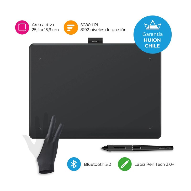 HUION - Tableta Gráfica Inspiroy Frego M Bluetooth con Guante - TG