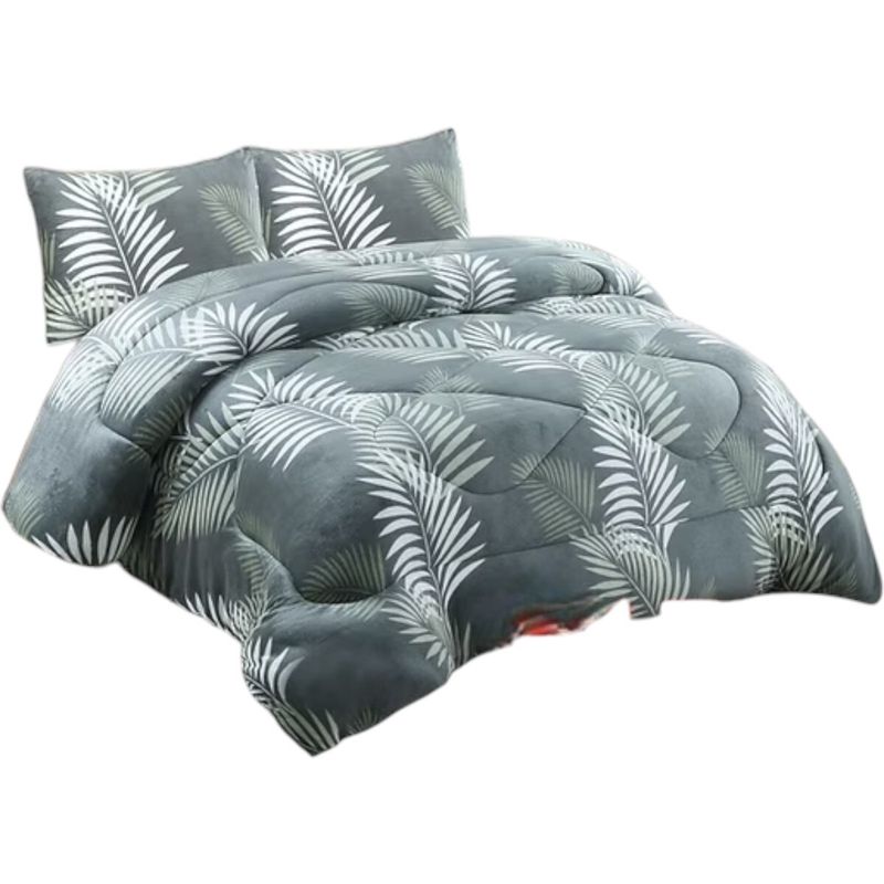 GENERICO - Plumon Plush Liso Con Chiporro 1.5 Plazas + 1 Funda Almohada